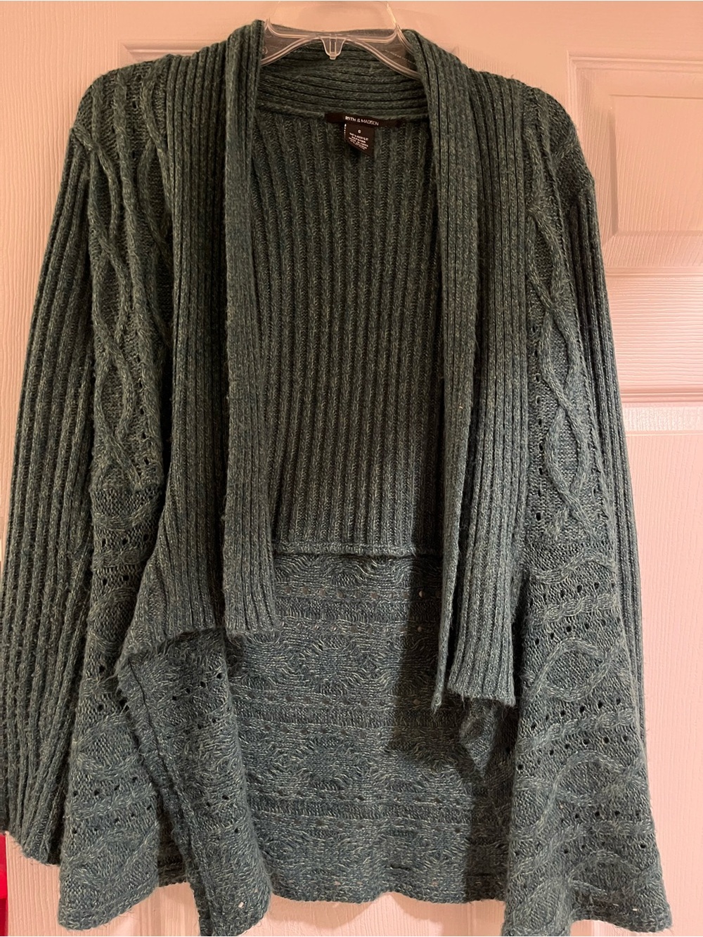 Women's 89th & Madison Open Front Draped Knit Cardigan - forest green